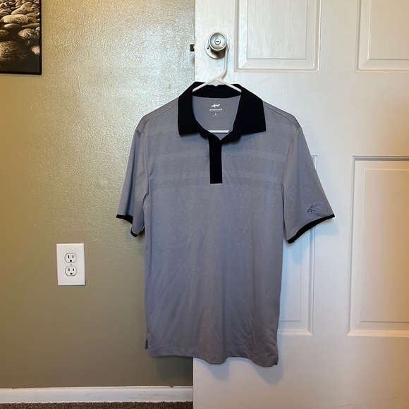 Greg Norman Gray and Black Polo - Picture 1 of 4